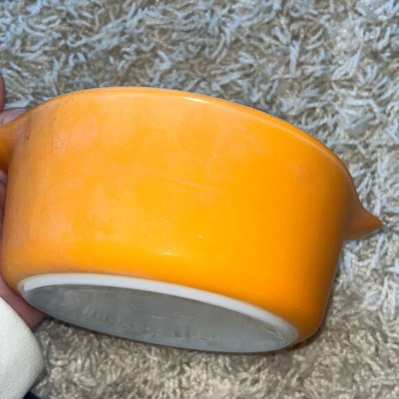 Vintage Pyrex Daisy Sunflower Orange 1.5 Pt Casserole Dish #472-C Daisy Lid - Picture 7 of 13